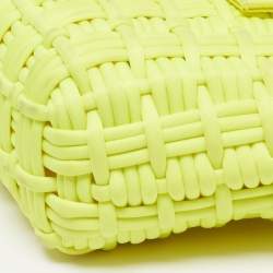 Pre Owned Balenciaga Bistro XXS Neon Yellow Technical Fabric Basket Bag