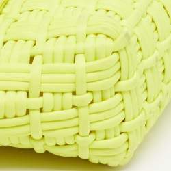 Pre Owned Balenciaga Bistro XXS Neon Yellow Technical Fabric Basket Bag