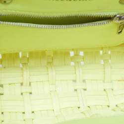 Pre Owned Balenciaga Bistro XXS Neon Yellow Technical Fabric Basket Bag