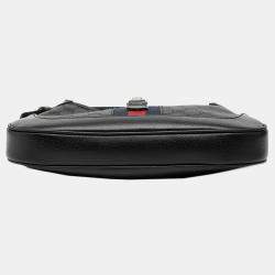 Pre Owned حقيبة كروس بالنسياجا سوداء غوتشي مشروع الهاكر كانفس ويب جاكي 1961 صغيرة