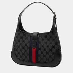 Pre Owned حقيبة كروس بالنسياجا سوداء غوتشي مشروع الهاكر كانفس ويب جاكي 1961 صغيرة