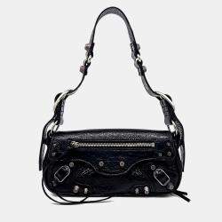 مملوكة مسبقًا حقيبة بالنسياقا جلد أسود لو كاجول سحاب بحجم صغير جداً