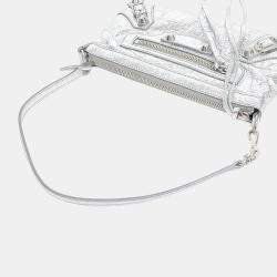 Pre Owned حقيبة لي سيتي حزام على بوش جلد فضي بالنسياغا