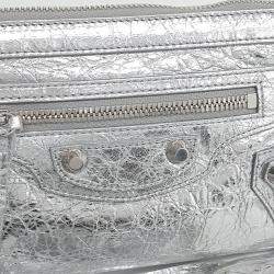 Pre Owned حقيبة لي سيتي حزام على بوش جلد فضي بالنسياغا