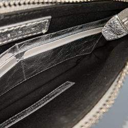 Pre Owned حقيبة لي سيتي حزام على بوش جلد فضي بالنسياغا