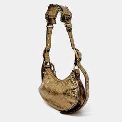 Pre Owned حقيبة لي كارجو جلد ذهبية بالنسياجا صغيرة جداً