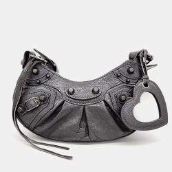 مملوكة مسبقًا حقيبة لو كارجو جلد رمادي إكس سمول بالنسياغا