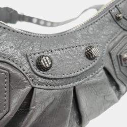 Pre Owned Balenciaga Grey Leather Le Cargo Bag XS