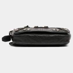 Pre Owned Balenciaga Black XS Lambskin Motocross Le Cagole Flap Crossbody