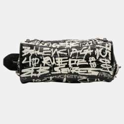 مملوكة مسبقًا Balenciaga White Lambskin Motocross Graffiti Neo Cagole XS