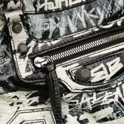 مملوكة مسبقًا Balenciaga White Lambskin Motocross Graffiti Neo Cagole XS