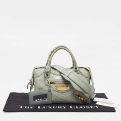 مملوكة مسبقًا Balenciaga Classic City Metal Plate Mini Green Python Tote
