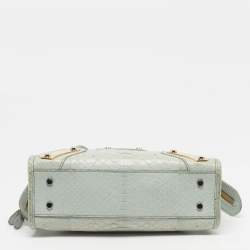 مملوكة مسبقًا Balenciaga Classic City Metal Plate Mini Green Python Tote