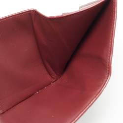 Pre Owned Balenciaga Hourglass Burgundy Croc Embossed Leather Trifold Wallet