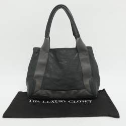 Pre Owned Balenciaga Cabas Small Grey Leather Tote