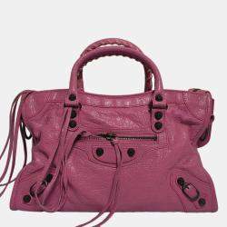 Pre Owned Balenciaga Pink Leather Le City Bag Le City Small Bag