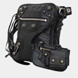 Pre Owned Balenciaga Black Leather Le Cagole Crossbody Bag