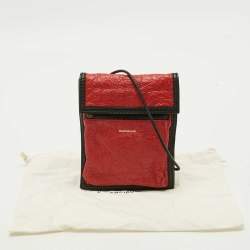 Pre Owned Balenciaga Explorer Red/Black Leather Crossbody Bag