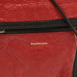 Pre Owned Balenciaga Explorer Red/Black Leather Crossbody Bag