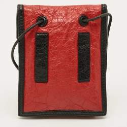 Pre Owned Balenciaga Explorer Red/Black Leather Crossbody Bag