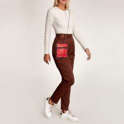 Pre Owned Balenciaga Explorer Red/Black Leather Crossbody Bag