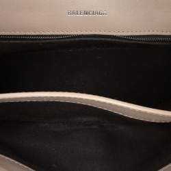 Pre Owned Balenciaga Brown Small Metallic Calfskin Crush Chain Shoulder Bag