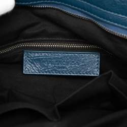 Pre Owned Balenciaga Blue Lambskin Motocross Classic Velo Satchel
