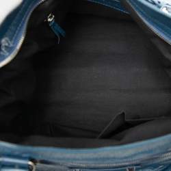 Pre Owned Balenciaga Blue Lambskin Motocross Classic Velo Satchel