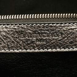 Pre Owned Balenciaga Bazar Large Multicolor Striped Leather Shopper Tote