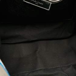 Pre Owned Balenciaga Bazar Large Multicolor Striped Leather Shopper Tote