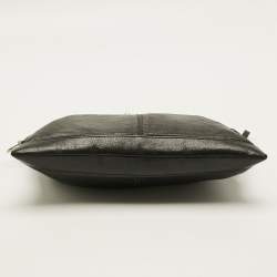 Pre Owned Balenciaga Clip M Classic Hardware Black Leather Clutch