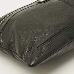 Pre Owned Balenciaga Clip M Classic Hardware Black Leather Clutch