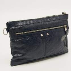 مملوكة مسبقًا حقيبة كلتش بالنسياغا كلاسيك كليب إم أرينا جلد رصاصي