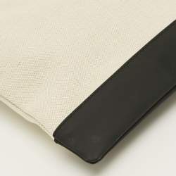 Pre Owned حقيبة كلتش بالنسياغا بحري بيج/أسود قماش وجلد نوبيوك