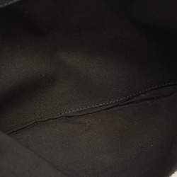 Pre Owned حقيبة كلتش بالنسياغا بحري بيج/أسود قماش وجلد نوبيوك