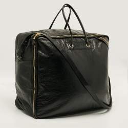 Pre Owned حقيبة بالنسياجا ساحة بطانية جلد أسود كبير جدا