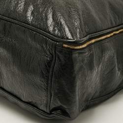 Pre Owned حقيبة بالنسياجا ساحة بطانية جلد أسود كبير جدا