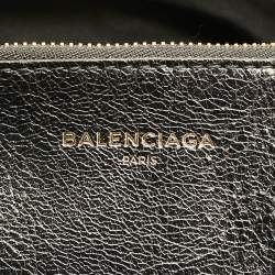 Pre Owned حقيبة بالنسياجا ساحة بطانية جلد أسود كبير جدا