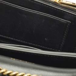 Pre Owned Balenciaga Hourglass Black Croc Embossed Leather Wallet on Chain