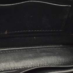 Pre Owned Balenciaga Hourglass Black Croc Embossed Leather Wallet on Chain