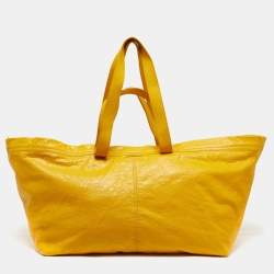 Pre Owned حقيبة بالنسياغا ايكيا كبيرة جلد أصفر دفيل