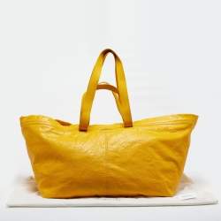 Pre Owned حقيبة بالنسياغا ايكيا كبيرة جلد أصفر دفيل