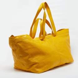 Pre Owned حقيبة بالنسياغا ايكيا كبيرة جلد أصفر دفيل