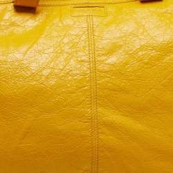 Pre Owned حقيبة بالنسياغا ايكيا كبيرة جلد أصفر دفيل