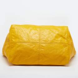 Pre Owned حقيبة بالنسياغا ايكيا كبيرة جلد أصفر دفيل