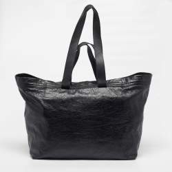 Pre Owned Balenciaga Carry Medium Black Leather Shopper Tote