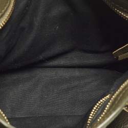 Pre Owned Balenciaga Metallic Edge City Mini Dark Green Leather Tote