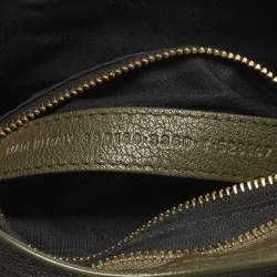 Pre Owned Balenciaga Metallic Edge City Mini Dark Green Leather Tote
