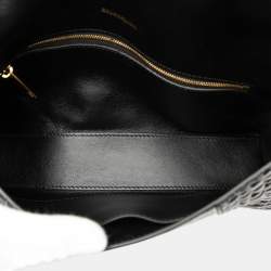 Pre Owned Balenciaga Black Croc Embossed Leather Downtown Crossbody XS