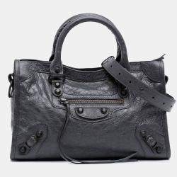 Pre Owned Balenciaga Small Lambskin Motocross Classic City Satchel